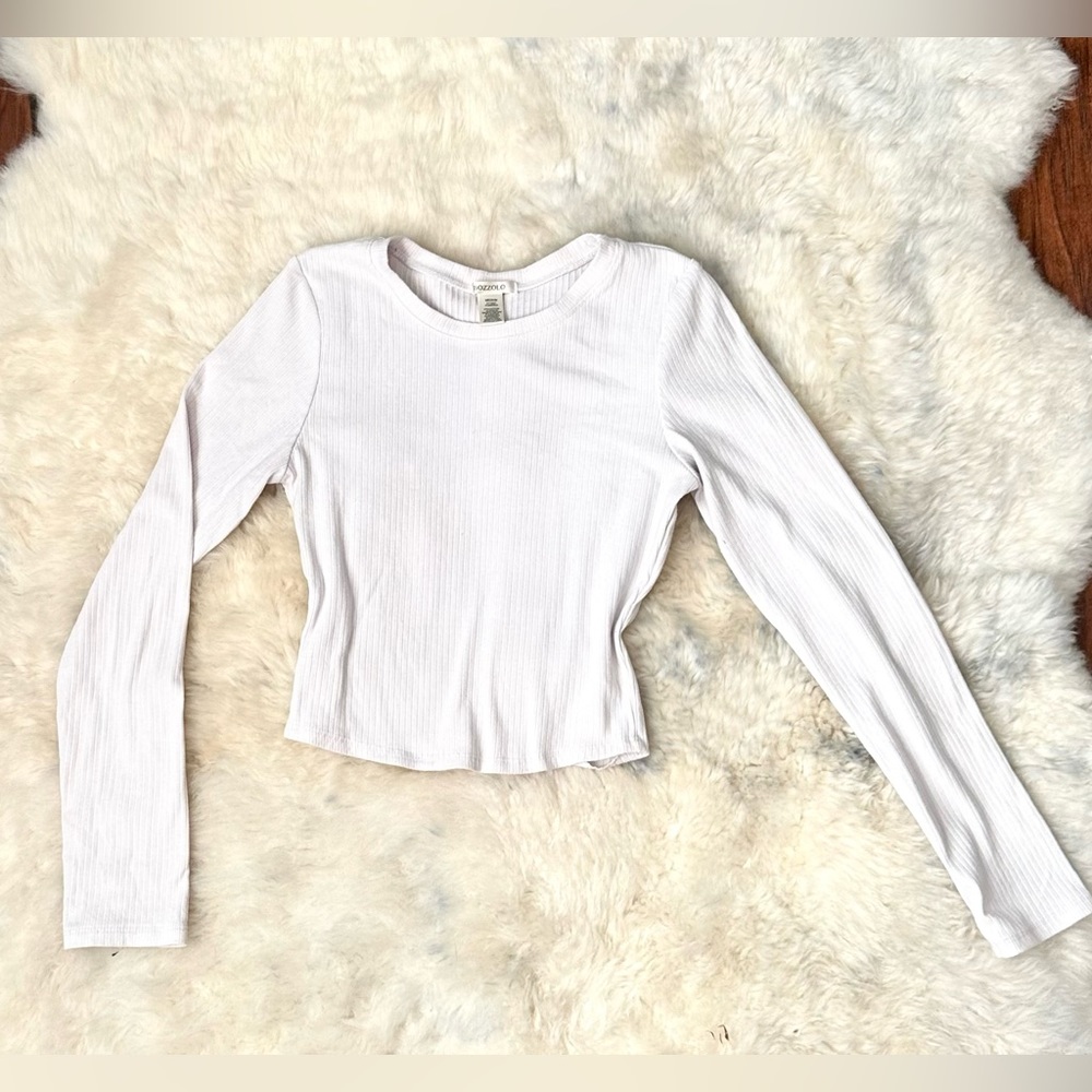 Cropped Ribbed Long Sleeve Size Medium